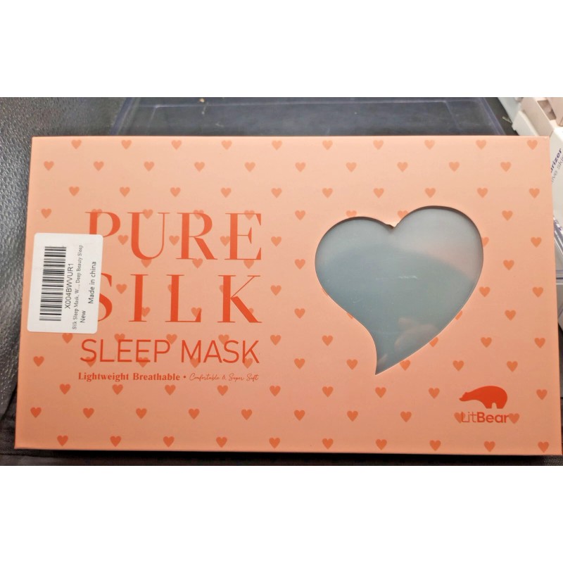 Lit Bear itBear 100% Pure Silk Sleep Mask, 22 Momme
