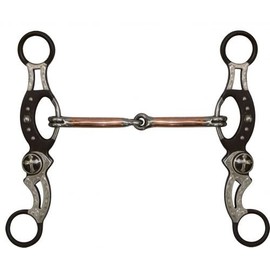 Showman 5" Brown Steel Engraved Snaffle Bit! New Horse TACK!