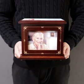 AODIYA Up to 270 lbs Large Wooden Cremation Urns for Adult Male Female Ashes, Funeral Memorial Urns for Human Ashes, Decorative Burial Urns Box and Casket for Men Women Ashes (Lighthouse)