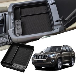 JSCARLIFE Center Console Organizer Compatible with T-oyota Prado 2010-2019 Accessories, Armrest Box Secondary Storage Tray Coin Container