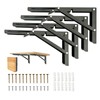 Folding Shelf Brackets, 12 Inch 4 Pcs Heavy Duty Folding