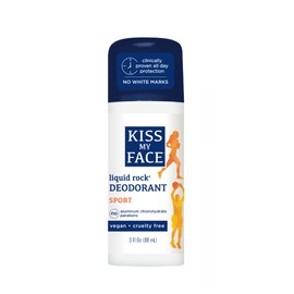 Kiss My Face Liquid Rock Roll-On Deodorant, Sport, Aluminum Chlorohydrate Free Deodorant For Women And Men, With Added Willow Bark and Mineral Crystal Salts, 3 Oz Roll On