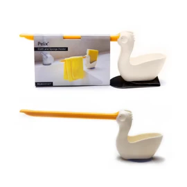 PELEG DESIGN 91757 Pelix Cloth & Sponge Holder, Pelican Sink Storage, Convenient Suction Cup Kitchen Towel