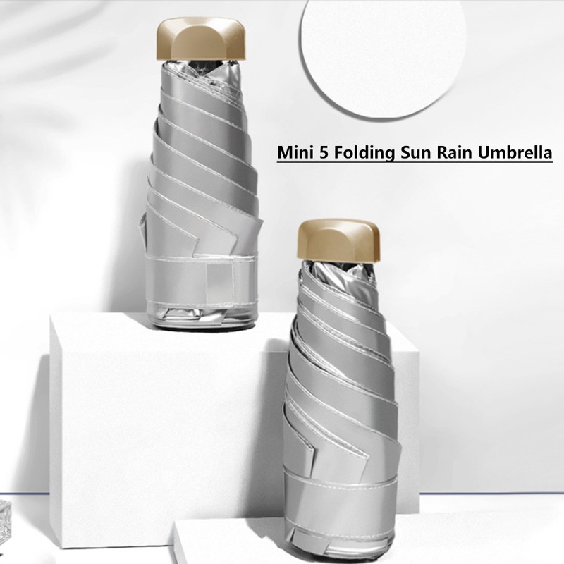 Mini Portable Anti UV Sun Rain Protection Umbrella Women Lady