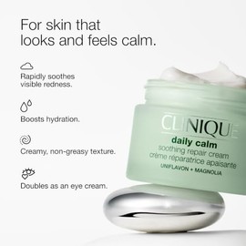 Clinique Crema facial reparadora calmante diaria para pieles sensibles y enrojecimiento con ácido hialurónico + ceramidas | Hidratante de barrera cutá