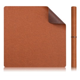 Drydiet Vegan Leather Mahjong Game Mat 31.5 x 31.5 Inch Reversible Anti Slip Noise Reducing Waterproof Mahjong Mat for Table, Poker, Board Games, Dominoes and Card Game(Brown and Coffee)