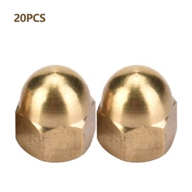 Hilitand Brass Bag Nut Kit Dome Head Cap Hex Nut Set Vehicle Fastener M3-m12 Fixed Tire (M6 (20 Pieces)