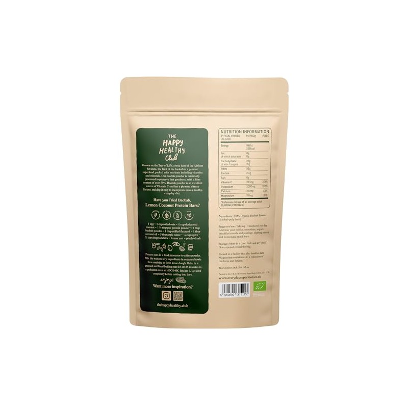 Everyday Superfood Organic Baobab Powder 50g, High Vitamin C, Perfect