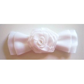 Unbranded 3 Vintage White Bridal Satin Ribbon 1 3/4" Rose/4 1/4" Double Looped Bows ab-36