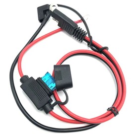 LST 2FT 12V Ring Terminal SAE to O Ring Connecters Extension Cord Cable Connector for Battery Charger/Maintainer 10 AWG 60cm