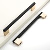 Coinkoly 6 Pack 7.5"(192mm) Black and Gold Cabinet Pulls Knurled