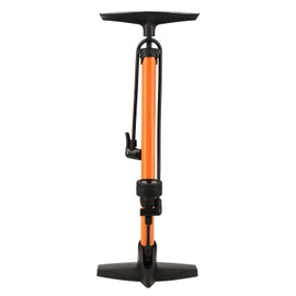 Speedrid Bicycle Floor Pump with Large Gauge, 160 PSI, Reversible Presta & Schrader (Yellow)