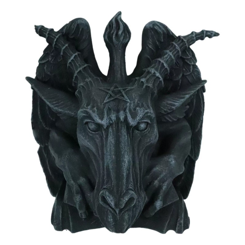 Baphomet Sabbatic Goat Pentagram Sigil Gargoyle Small Wall Sconce Lamp