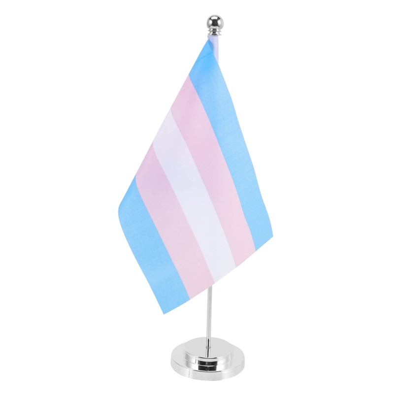 COHEALI 2 Sets Polyester Rainbow Pride Desk Flag Support Small