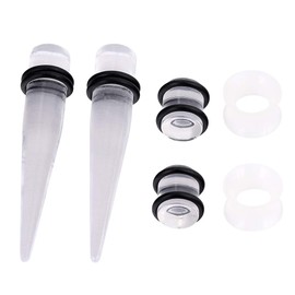 Oyaface 36PC Big Gauges Kit Ear Stretching 00G-20mm Acrylic Taper Plug Tunnels Piercing Kits Clear