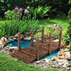 Tangkula 5 FT Wooden Garden Bridge, Arch Stained Finish Footbridge