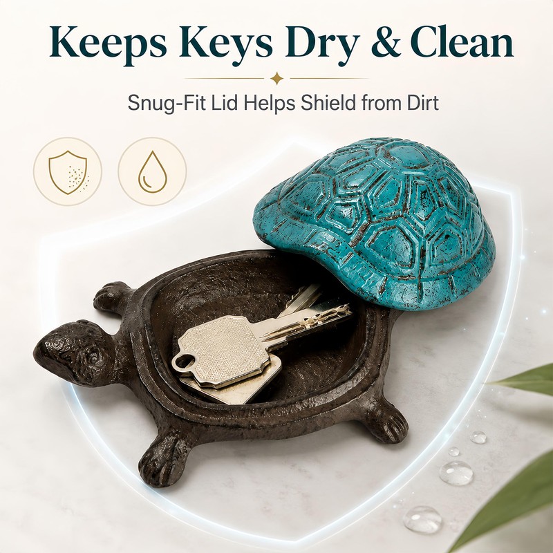Hide a Key Turtle, Cast Iron Outdoor Spare Key Holder