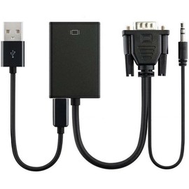 PREMIUM QUALITY VGA to HDMI Adapter VGA male To HDMI female Converter Projector With 3.5mm Audio Jack Full HD 1080p Audio Video Output For TV, Computer, Desktop, Laptop, PC, and Monitor