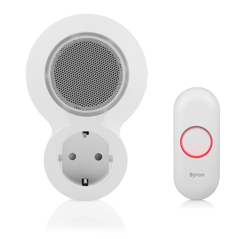Byron DBY-23513 Wireless Doorbell Kit with Mute and Visual Alarm,
