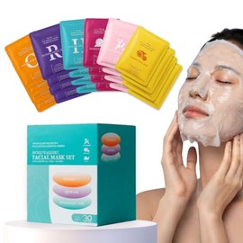 30 Mascarillas Faciales Hidratantes Ácido Hialurónico Skincare