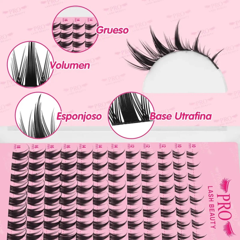 Extensiones De Pestañas Kit Efecto Manga Anime Mixto Lash