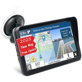 GPS Navigation for Car, Latest 2025 Map,9 inch Touch Screen Real Voice Spoken Turn-by-Turn Direction Reminding Navigation System for Cars, Vehicle GPS Satellite Navigator with(Free Lifetime Updates)