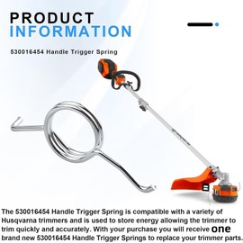 DZBQ 530016454 Handle Trigger Spring Fits for Husqvarna Trimmer 128LD 128L 128LDX 128R 128RJ 128RJX 125L 125LDX 125R 125RJ 128C 128CD 124L and RedMax BC280, 1 Pack