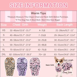 Kuoser Dog Recovery Suit for Dogs After Surgery,Professional Surgical Onesie for Female Male Dogs Spay Neuter,Soft Dog Surgery Suit Bodysuit for Abdominal Wounds Skin Disease,Pink Leopard M