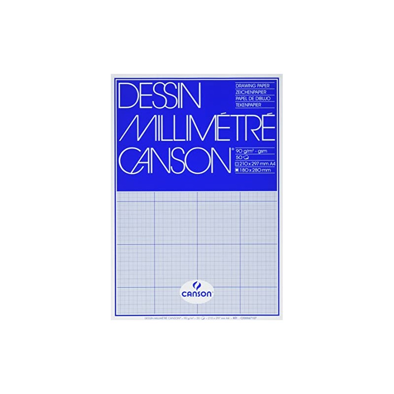 Canson A4 90 GSM Short Side Glued Pad Blue Print