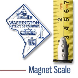 Washington, D.C. Small Map Magnet by Classic Magnets, 2.1" x 2.5", Collectible Souvenirs Made in The USA