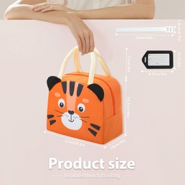 XIMEY Kühltasche Kinder, 5L Mini Kühltasche, Kühltasche klein Kinder, Mini Kühltasche Kinder, kleine Kühltasche, Kühltasche klein, Cartoon Lunch Bags, Lunchbox Tasche Kinder (3D-Tiger)