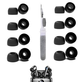 [8 Pairs] Replacement Ear Tips for ZZU T18, with 3 in 1 Cleaner Kit, Silicone Ear Tips (XS/S/M/L)