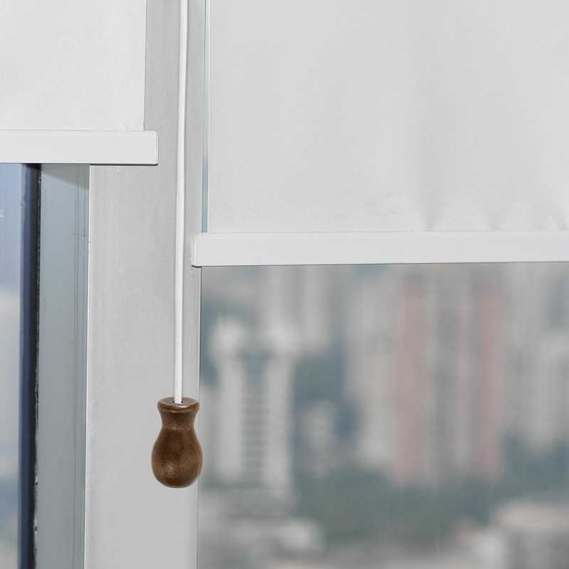 sourcing map 2Pcs Cord Knobs, 32mm Window Blind Tassels Wooden