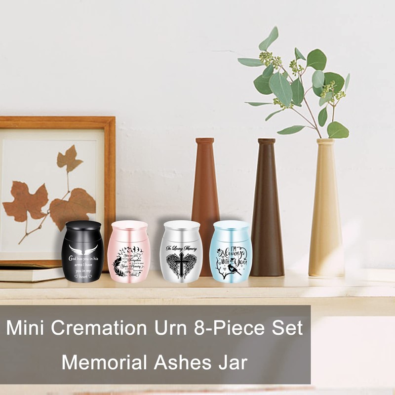Aluminium Mini Urns - Set of 8, Color Small Keepsake