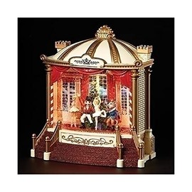 Christmas by Roman Inc., Confetti Lites Collection, 9.25" H MUS LED Swirl Confetti Light Stage with , Lantern, Snow Globe, Holiday Home Décor, Santa, Cardinal, Nutcracker, Snowman, Reindeer (4x8x9)