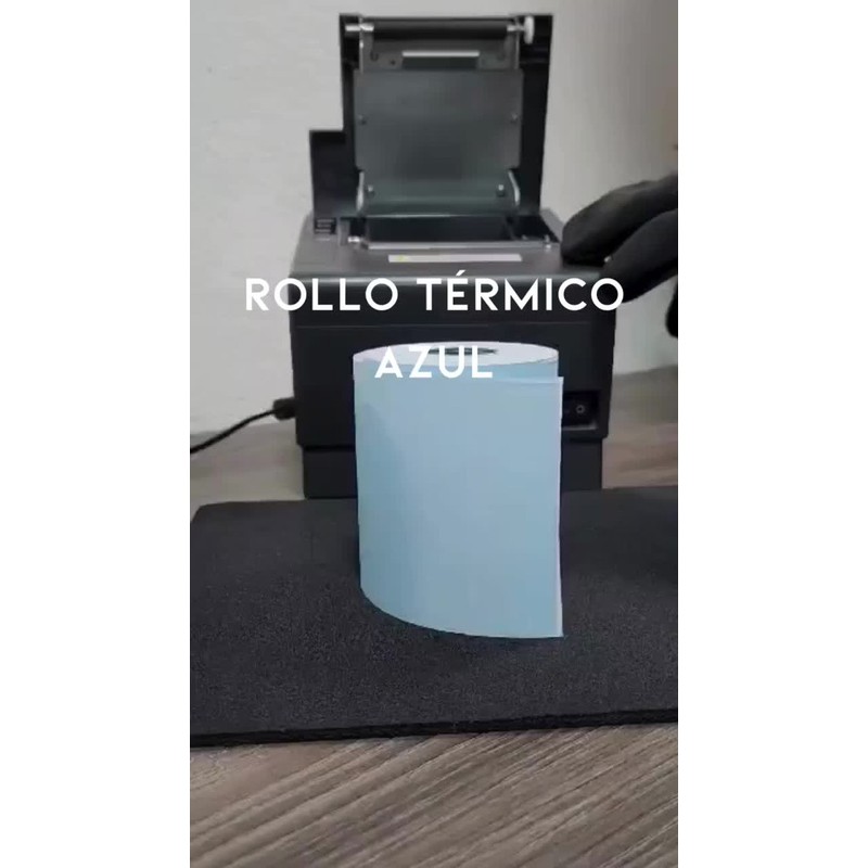 5 Rollos Papel Térmico 80x70 Color Azul Impresora 80mm Color