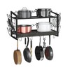 CHOEZON Hanging Pot Rack, Pot Rack Wall Mounted, 2-Tier Kitchen