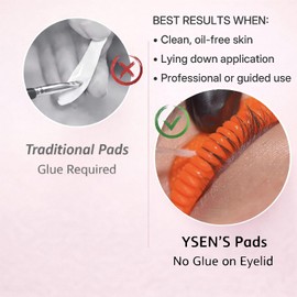 Ysen's Almohadillas autoadhesivas para lifting de pestañas coreano – Protectores de silicona reutilizables para lifting de pestañas, 8 piezas/4 tamaños, almohadillas profesionales para lifting de pest