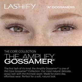 Lashify Lashify Amplify 14mm Gossamer DIY Eyelash Extensions Refill, Black, Easy False Eyelashes for a Natural Look