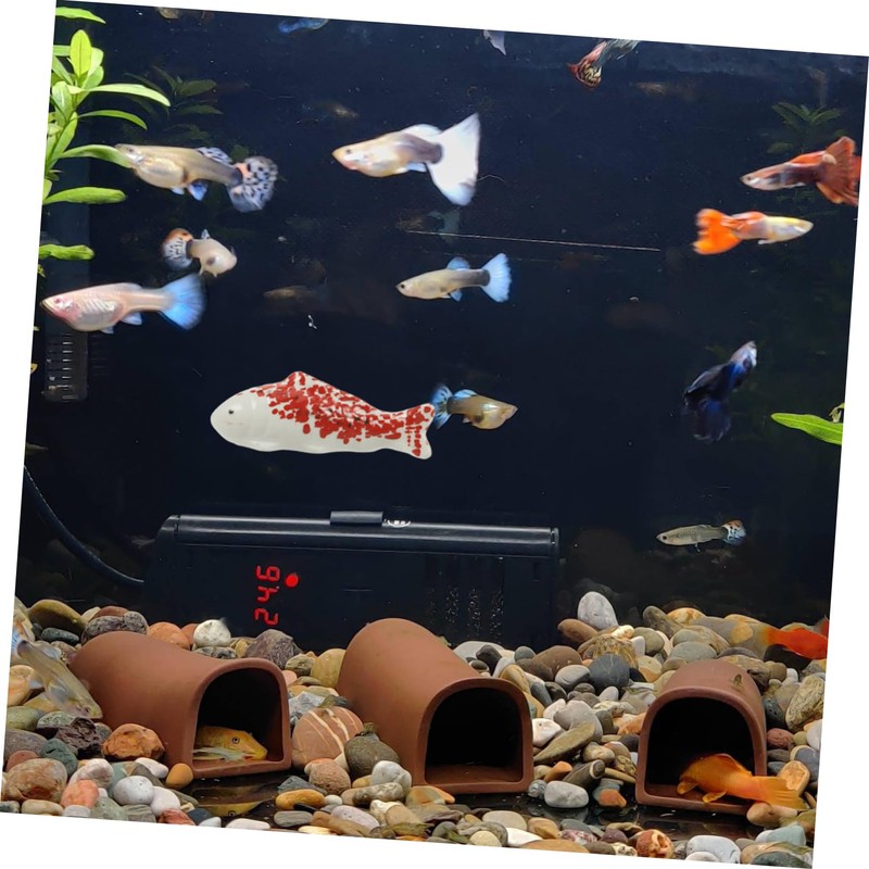 Kisangel Floating Fish Aquarium Decoration Adorable Ceramic Fish Tank Ornament