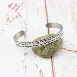 Christian Bracelets Bible Verse Jewelry Religious Hand Stamped Cuff Mantra Jewellery