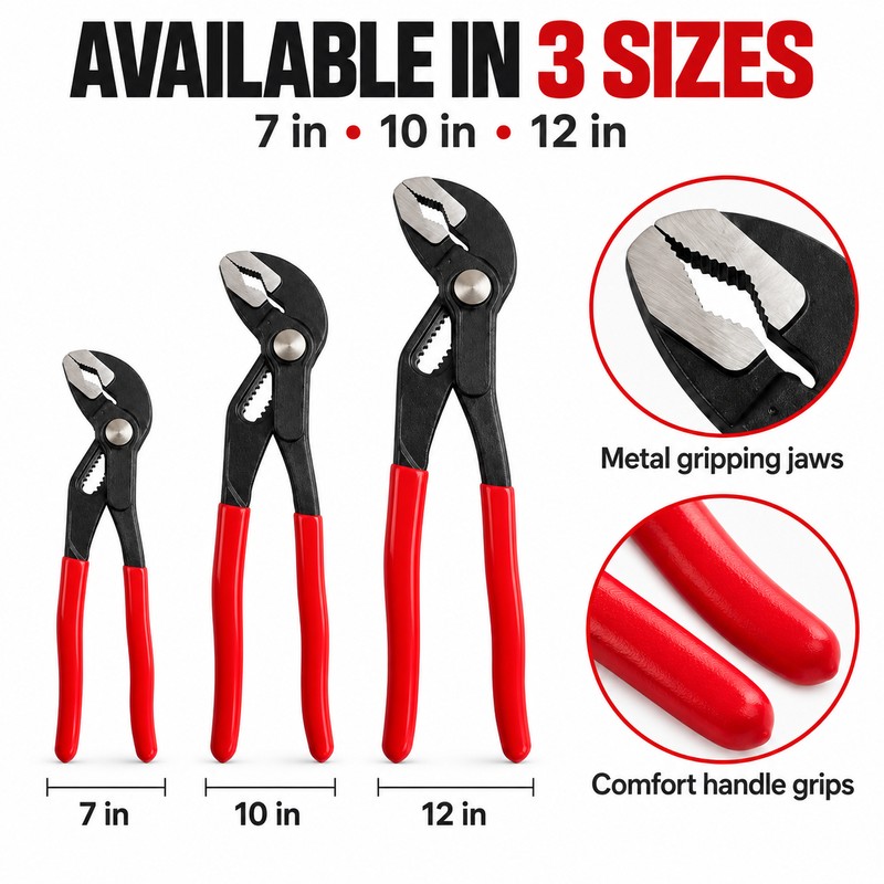 Quick-Adjust Tongue & Groove Pliers for Plumbing – V-Jaw Water