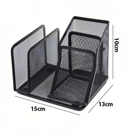 Cheerhom Desk Organiser, Mesh Metal Office Tray, Sticky Notes, Folder Clips, Stapler, Space Saving Desk Organiser