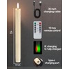 Gmnee 9.6" Rechargeable Flameless Taper Candles with Remote, Timer, Dimmer,