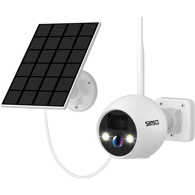 Sansco 3pcs HD 4MP Wireless Solar Power WiFi Outdoor Security