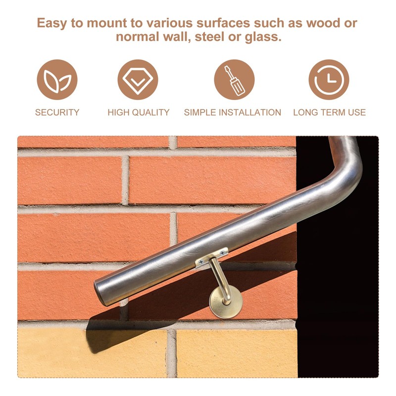 DOITOOL 6pcs Stair Handrail Bracket Wall Rail Bracket Pipe Rack