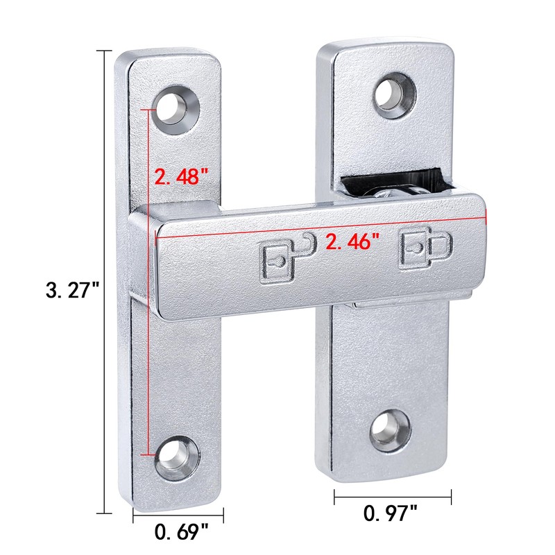 INIRET Silvery Barn Door Latches,180 Degree Gate Lock,Flip Gate Latches