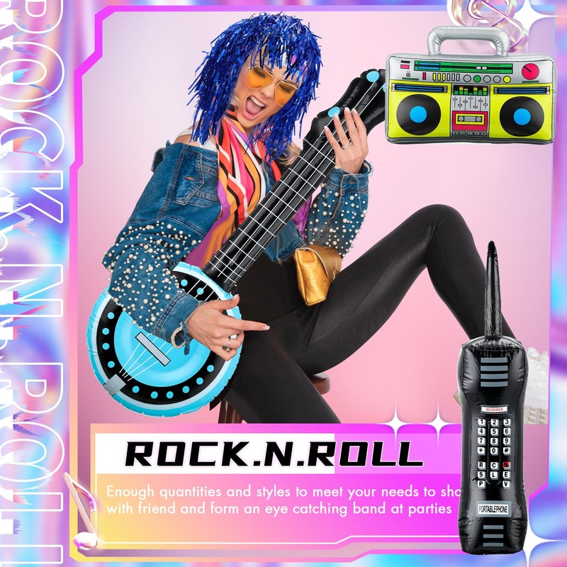 LaRandom Inflatable Instrument Party Props Toy Set 12 Pcs Inflatable