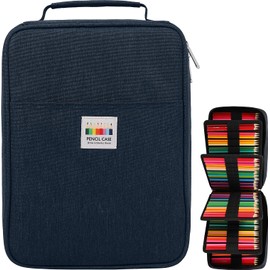 OVAKIA 274 Slot Colored Pencil Case Pen Bag with Zipper for Artist Storage Organizer for Watercolor Pencil Gel Pen Marker Highlighter Large Capacity Handy Pencil Holder(Blue)