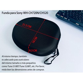 USTIYA Funda Audífonos on-Ear para WH-CH720N/CH520 y para Tune 510BT/520BT Case Protectora de Cover con Bolsillo Interior de Malla,Carcasa rígida de EVA Resistente al Agua (Negro)